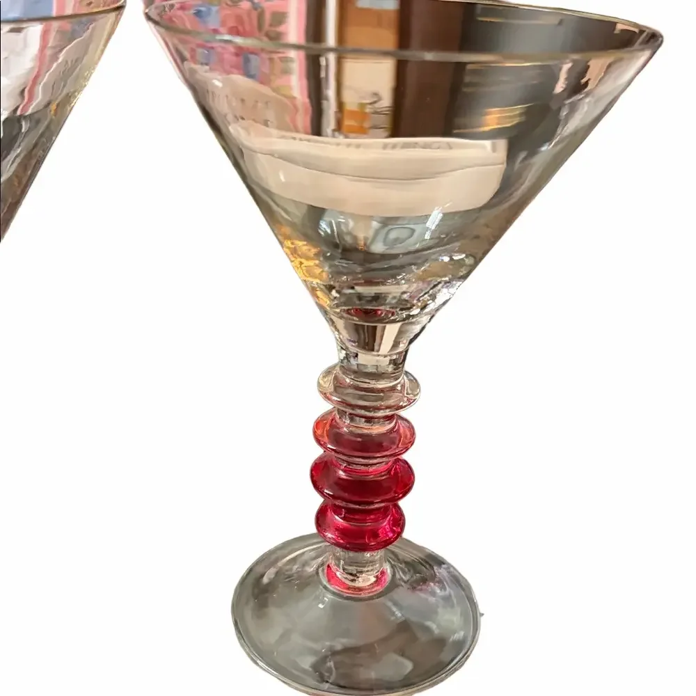 VTG  Pier One collectible PIC18 martini cocktail  Glass set- discontinued.
